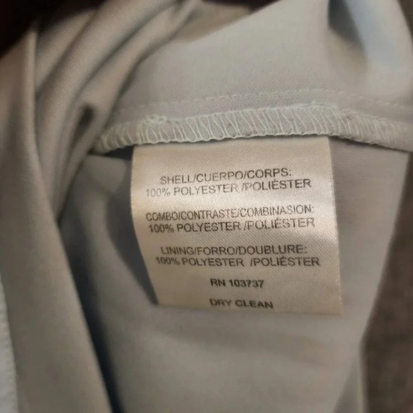 Donna Morgan Mini Dress Women's Size 4 Light Blue Lace Back Zip Short Sleeve - Picture 5 of 9